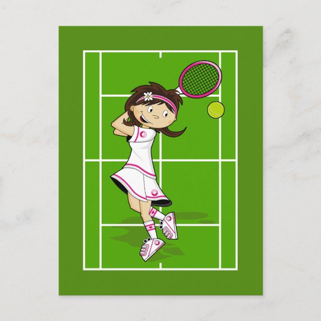 Tennis Girl Postcard Postkarte (Vorderseite)