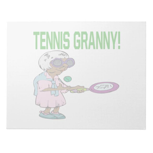 Tennis Granny Notizblock (Vorderseite)