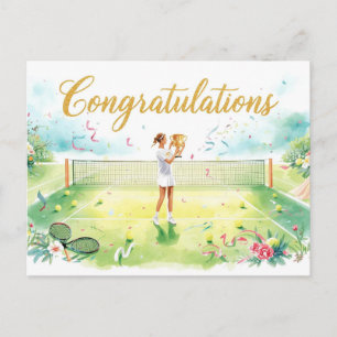 Tennis-Gratulation für Spieler Postkarte