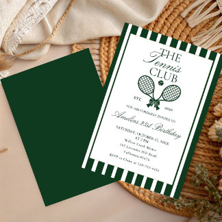 Tennis Green Bow Geburtstagseinladung Einladung