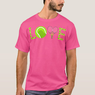 Tennis Green Player Racket Liebe Logo Ball T-Shirt