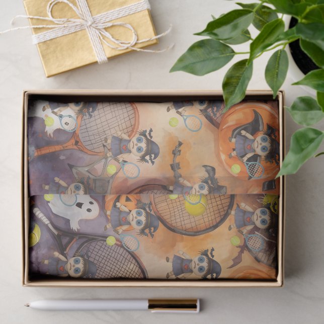 Tennis Halloween mit Ball und Schläger Seidenpapier (Geschenk)