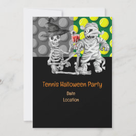 Tennis Halloween-Party mit Tennisball und Gespenst Einladung