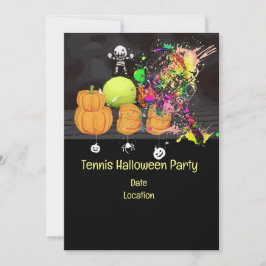 Tennis Halloween-Party mit Tennisball und Gespenst Einladung