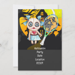 Tennis Halloween Thema für Tennis-Party Einladung