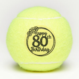 Tennis Happy 80. Geburtstag Tennis Balls Tennisbälle