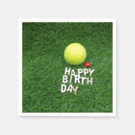 Tennis Happy Birthday mit Liebe Serviette