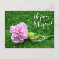Tennis Happy Birthday mit Nation Blume