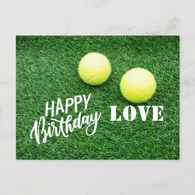Tennis Happy Birthday Postkarte (Vorderseite)