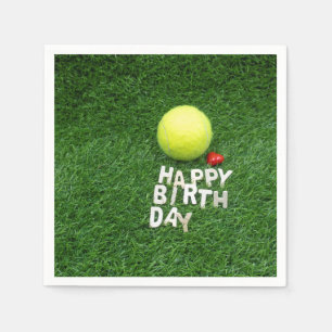 Tennis Happy Geburtstag mit Liebe Serviette