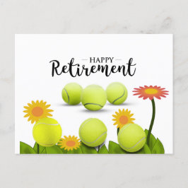 Tennis Happy Pension mit Blume Postkarte