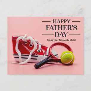 Tennis Happy Vatertag für den Vater Postkarte