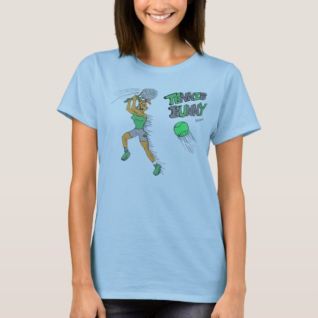 Tennis-Häschen T-Shirt (Vorderseite)