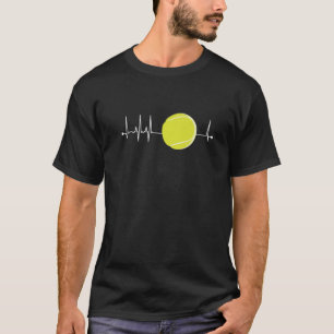 Tennis Heartbeat Pulse EKG Tennis Lover Geschenk T-Shirt