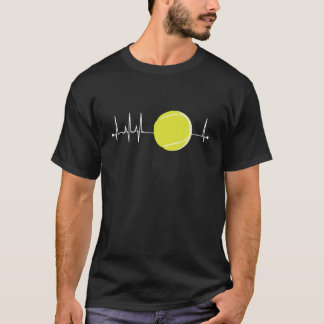 Tennis Heartbeat Pulse EKG Tennis Lover Geschenk T-Shirt