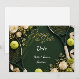 Tennis Heiratetag für Tennisspieler-Hochzeit vorme Einladung