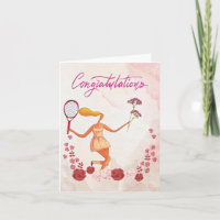 Tennis Herzlichen Glückwunsch an Frau und Blume