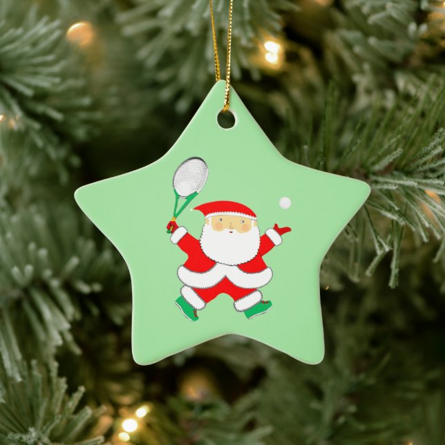 Tennis Holiday Geschenk Keramik Ornament (Baum)