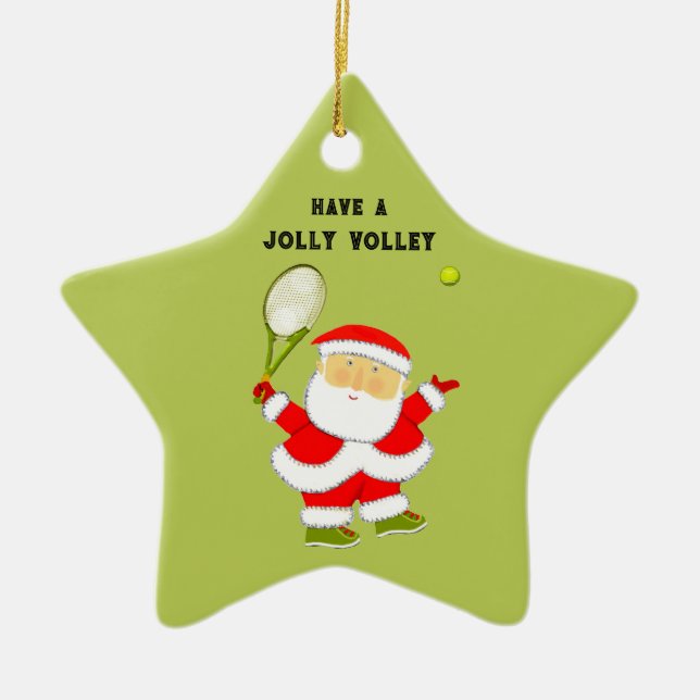 Tennis Holiday Geschenk Keramik Ornament (Vorne)