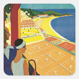 Tennis in Monte Carlo Quadratischer Aufkleber