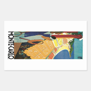 Tennis in Monte Carlo Rechteckiger Aufkleber