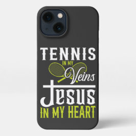 Tennis In My Veins Jesus In My Heart iPhone 13 Hülle