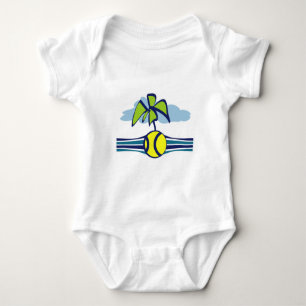 Tennis Island Tropical Summer Baby Bodysuit Strampler