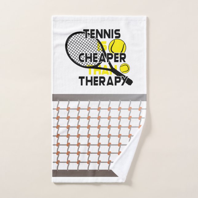 Tennis ist billiger als Therapie  Handtuch (Handtuch)