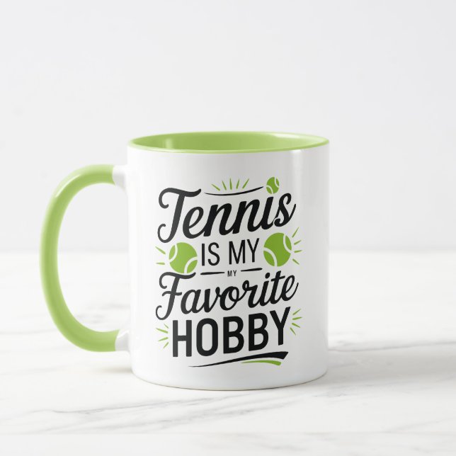 Tennis ist mein Lieblingshobby, moderne Tasse (Links)