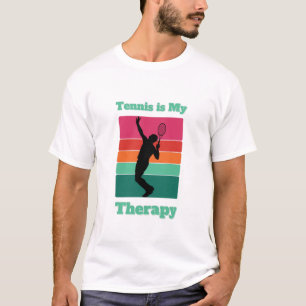 Tennis ist mein therapeutischer Rektangle Retro-So T-Shirt