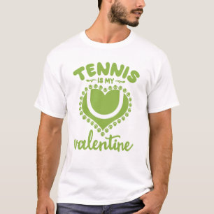 Tennis ist mein Valentin, Tennisball Herz T-Shirt