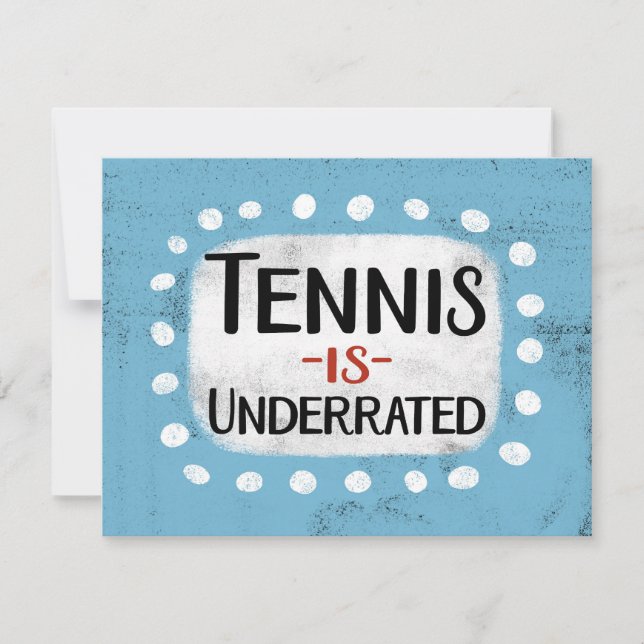 Tennis ist unterbewertet Grußkarte Karte (Vorderseite)