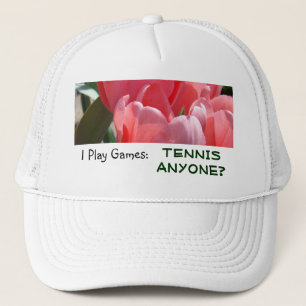 Tennis, jemand? Sportmützen Weiß Pink Spielen Spie Truckerkappe