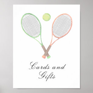 Tennis-Junggesellinnenabschied - Karten und Gesche Poster