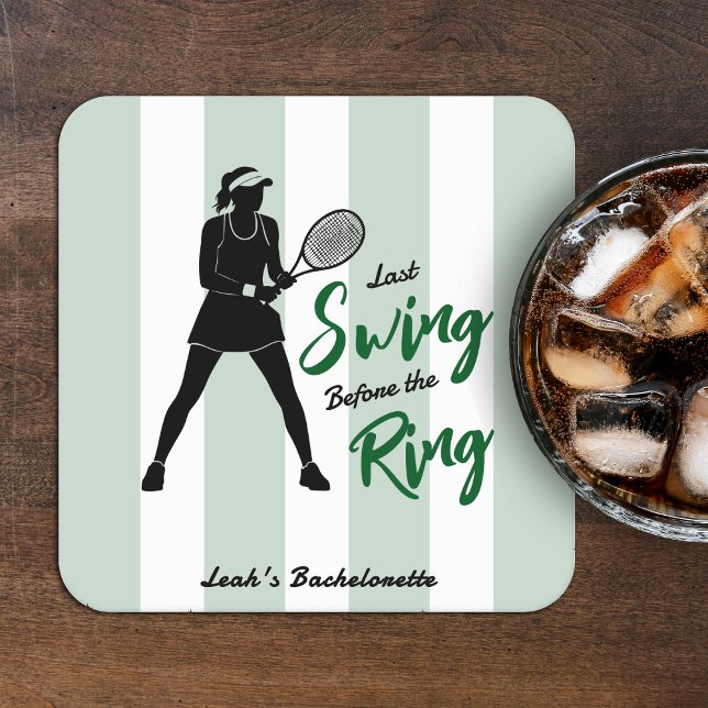 Tennis Junggesellinnenabschied letzter Schwung vor Rechteckiger Pappuntersetzer (Von Creator hochgeladen)