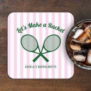 Tennis Junggesellinnenabschied Mach einen Aufstand Rechteckiger Pappuntersetzer