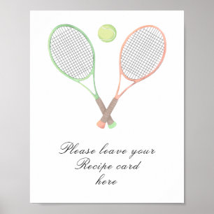 Tennis-Junggesellinnenabschied - Rezeptkarte Poster