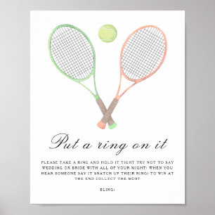 Tennis-Junggesellinnenabschied - Setze einen Ring Poster