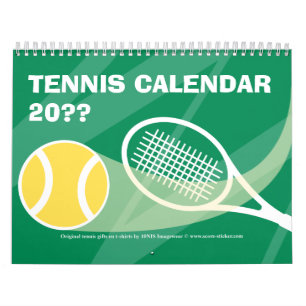 Tennis Kalender Geschenk mit farbenfrohen Illustra