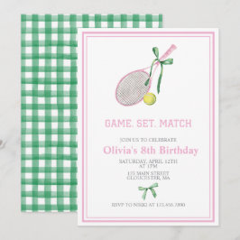 Tennis karierte Geburtstagseinladung Einladung