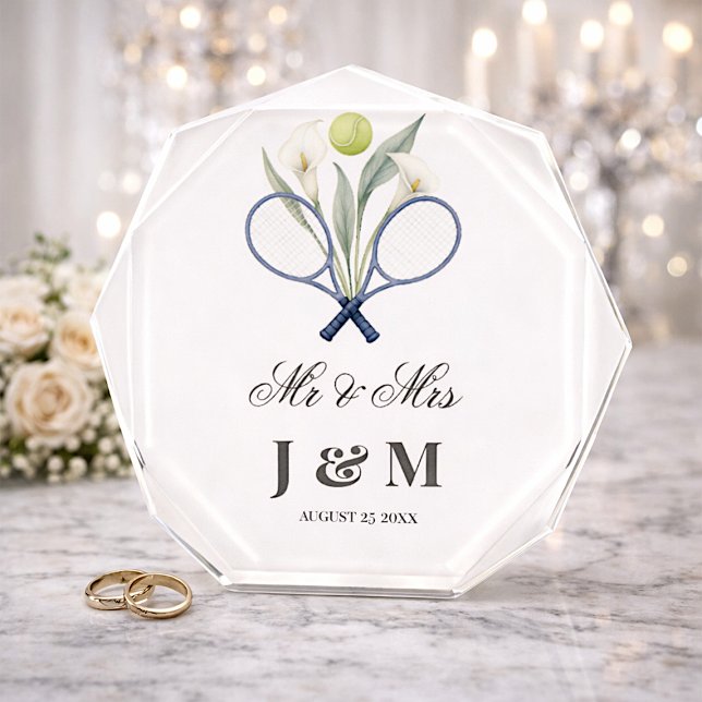  Tennis Keepsake Newlyweds Gift Bride Groom  Fotoblock (Von Creator hochgeladen)