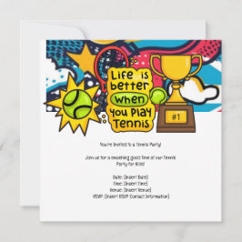 Tennis Kid Birthday Party Save The Date