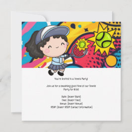 Tennis Kid Birthday Party Save The Date