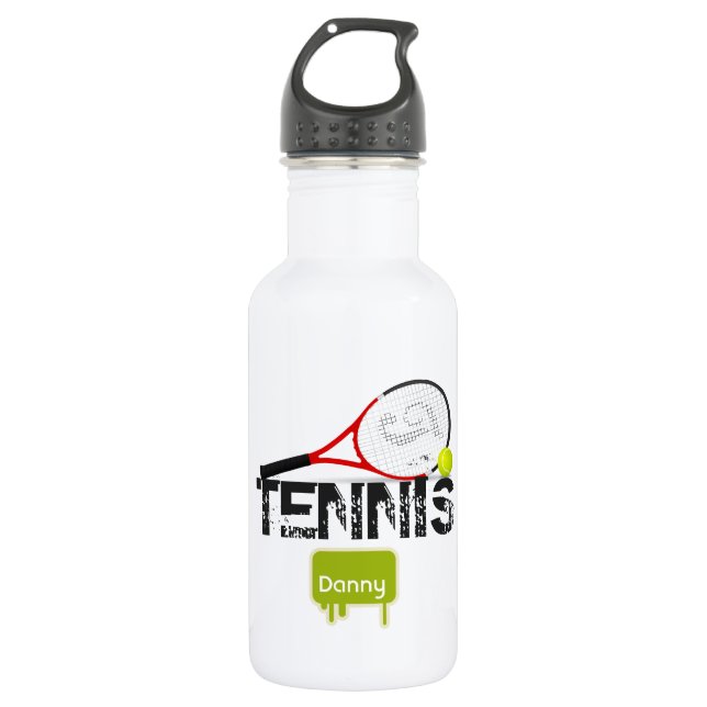 TENNIS Kids Sportwasserflasche Personalisiert Trinkflasche (Vorderseite)