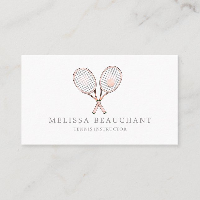 Tennis-Lehrer-Trainer-kundenspezifische elegante Visitenkarte (Vorderseite)