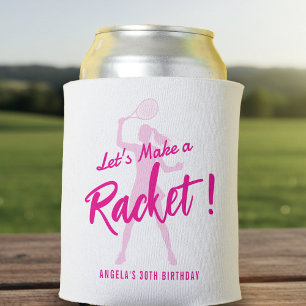 Tennis Let's Make a Racket Pink Geburtstagsfeier Dosenkühler