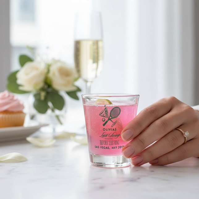 Tennis letzter Schwung vor dem Ring Junggesellinne Schnapsglas (Von Creator hochgeladen)