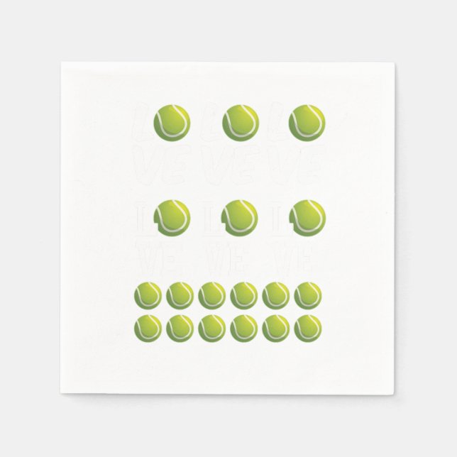 Tennis Liebe Ball Racquet Court Spielgutschein Serviette (Vorderseite)
