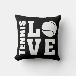 Tennis Liebe Black Kissen