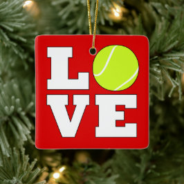 Tennis LIEBE Custom Color Weihnachtsdekoration Keramikornament